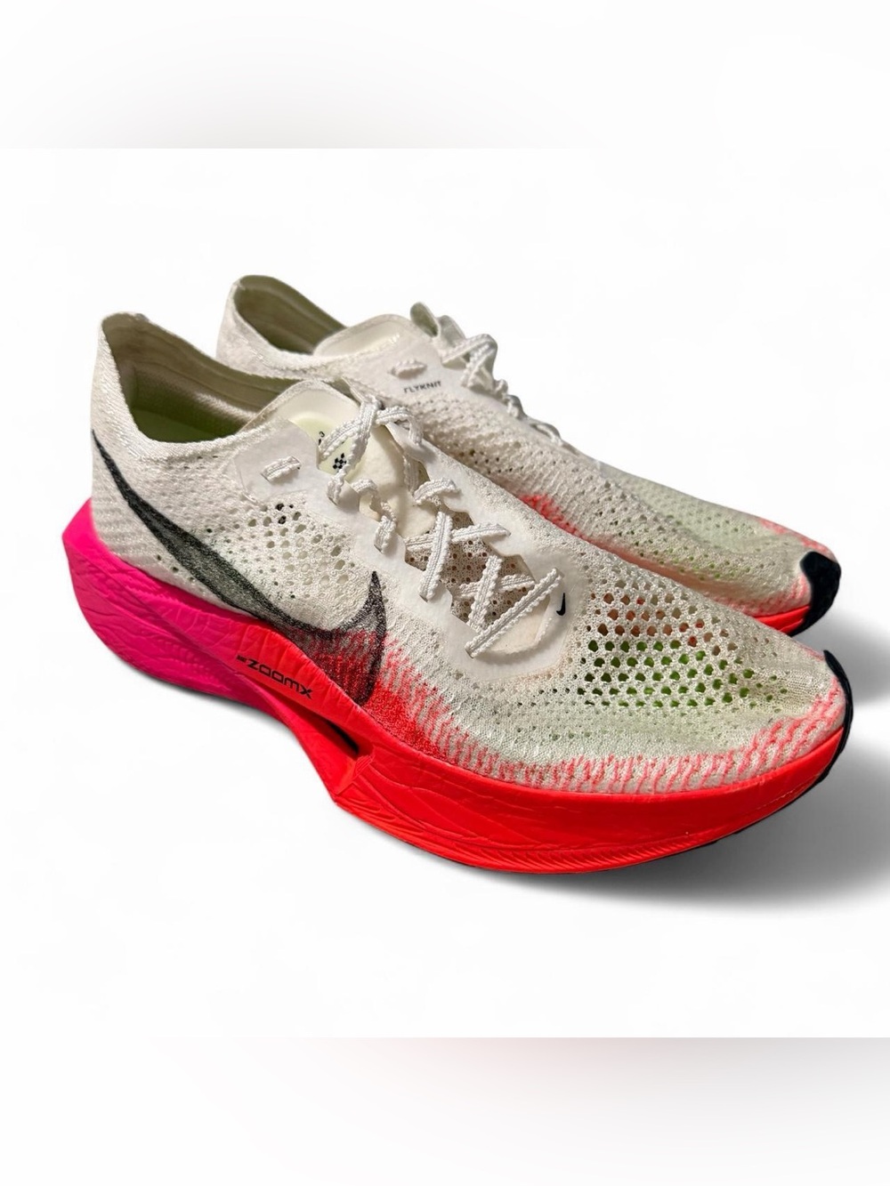 Women’s Nike ZoomX Vaporfly Next% 3 White Crimson Pink Running Shoes Size 11.5